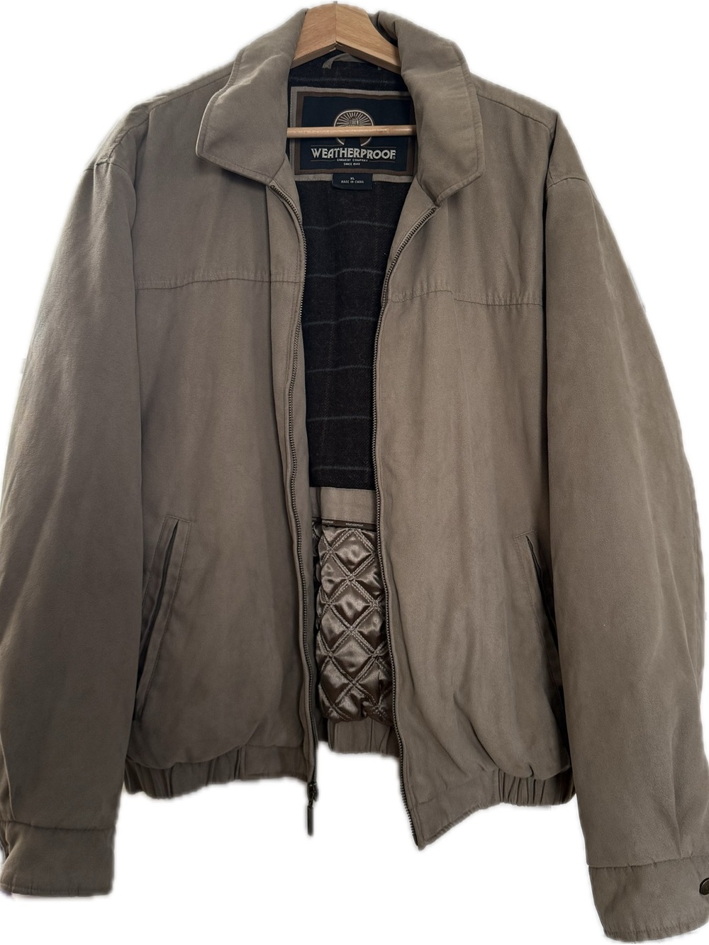 Weatherproof Men's Taupe/Olive Lightweight Bomber Jacket